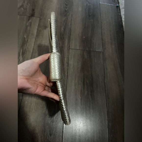 Club Monaco Gold Snakeskin Leather Envelope Clutch - Picture 4 of 9